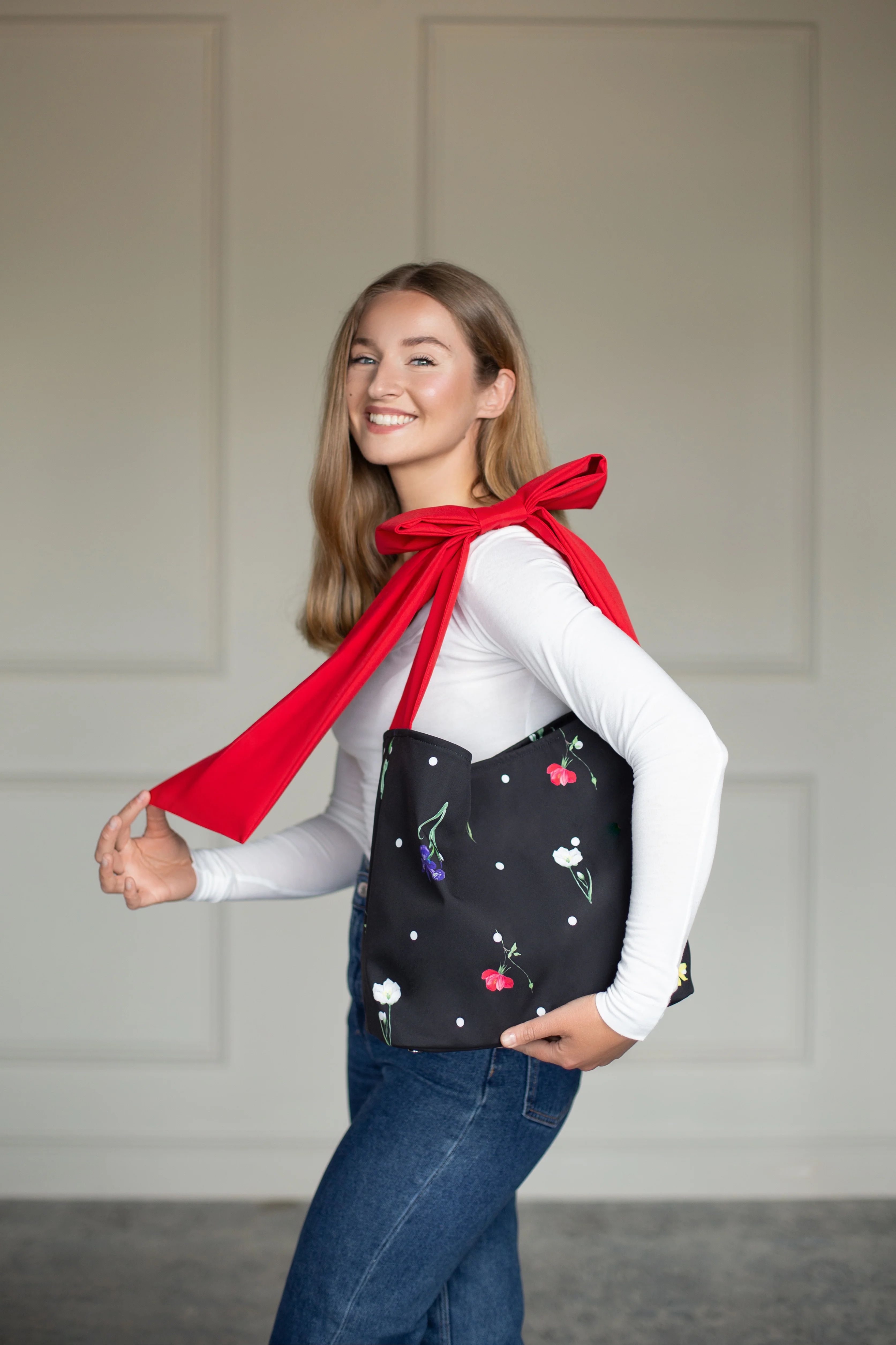 Bow Tote Bag | Cosmic Bloom - Image 3