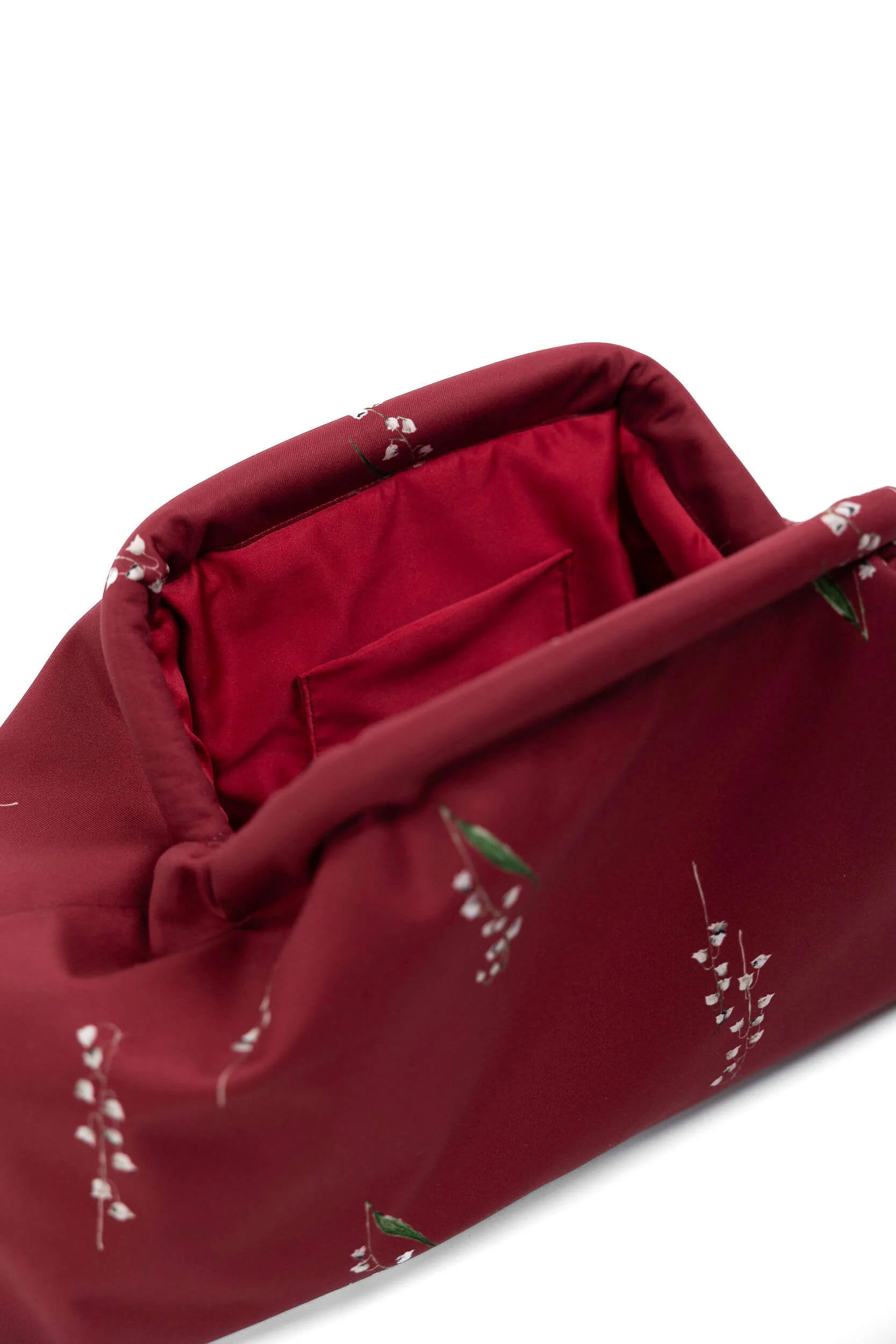 Crimson Red Floral Clutch Bag - Image 3