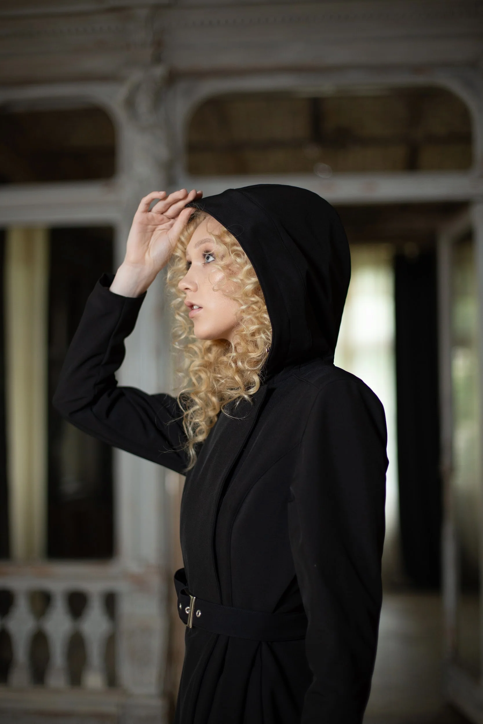 Double Breasted Trench Coat in Solid Black | Queen of Spades - Image 4