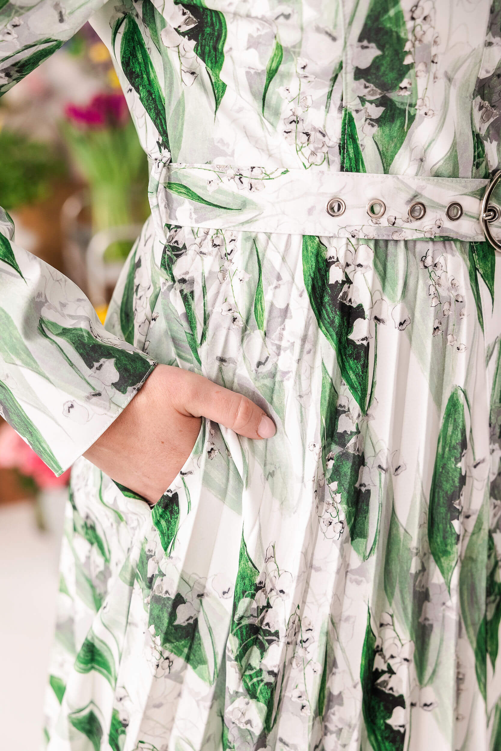 Fit and Flare Coat with A-Line Pleated Skirt for Spring | Whispers of May - Image 4