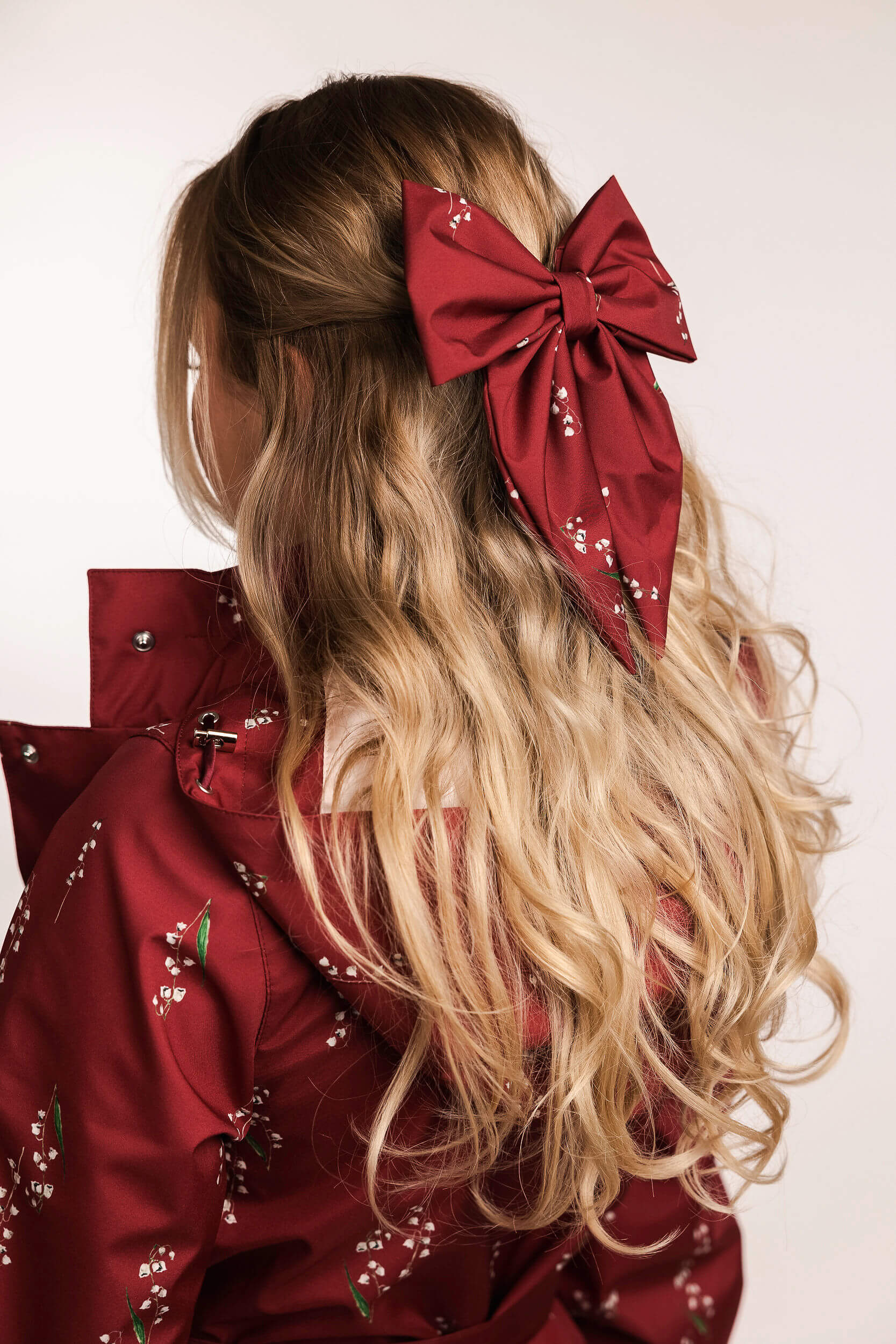 Hair Bow Clip I Crimson Lily - Image 3